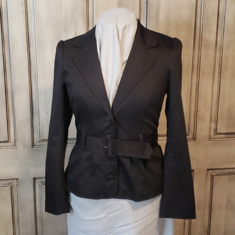 H&M belted black jacket, size 12